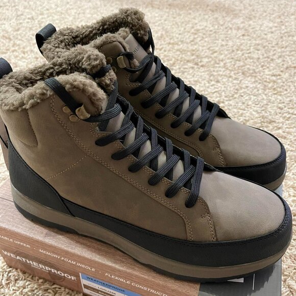 NEW Weatherproof Men's Sneakerboots Boots Shoes Brown, Size 13 - Picture 1 of 10
